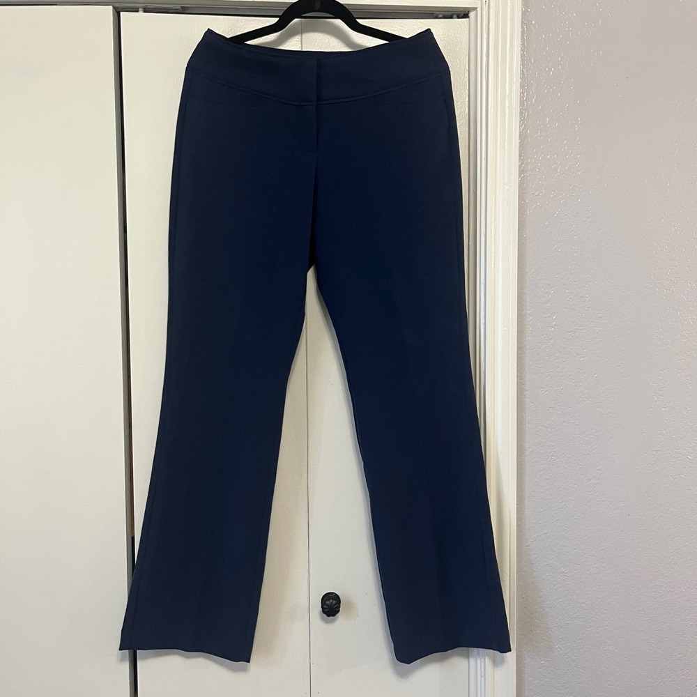 ELLE Women Navy Blue Trousers Pants Straight Leg Size 4 - Picture 4 of 4